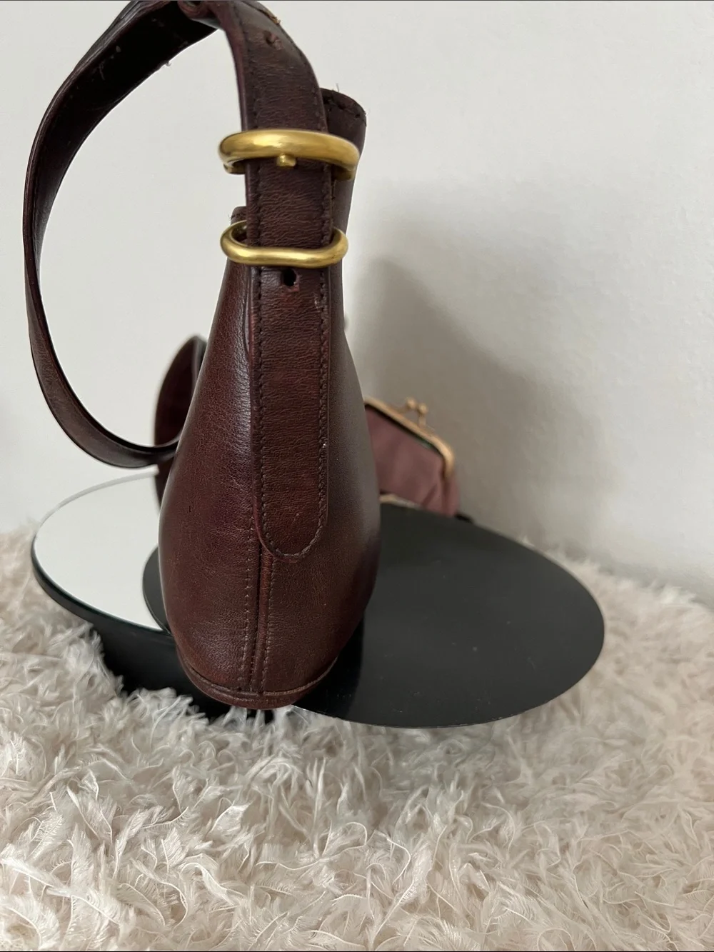 Coach Vintage  Mahogany Equestrian Leather Crossbody Bag